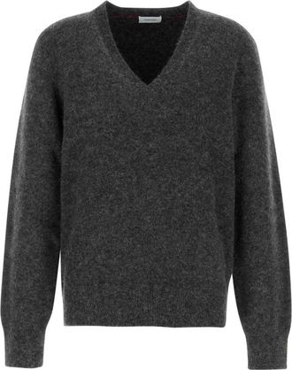 Ferragamo Charcoal stretch alpaca blend sweater