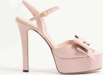 Valentino Garavani Bowow Kidskin Platform Sandal with Bow Detail 130mm Wo