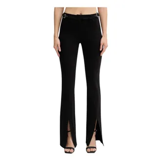 Versace Jeans Couture Dames, Broeken, Zwart, Maat: XL Viscose