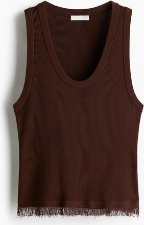 H&M Tanktop mit Fransen - Beige