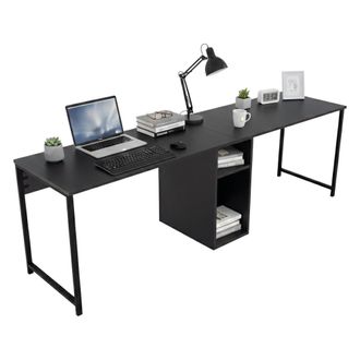 Dmora Dmora - Escritorio Caprioli, Escritorio Multiusos, Mesa De Oficina Para Pc, El Plan De Trabajo, 240x60 H74 Cm, Antracita