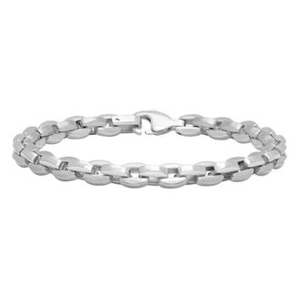 Robert Alton Oval Link Mens Stainless Steel Bracelet