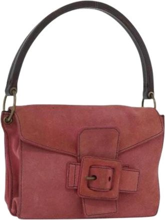 Miu Miu Pre-owned Handbags, female, Pink, Size: ONE SIZE Pre-owned Suede Handbag