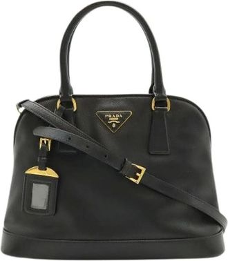 Prada Pre-owned Handbags, female, Black, Size: ONE SIZE Pre-owned Saffiano 2way bag
