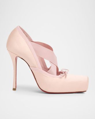 Christian Louboutin 100mm Cassiastic Satin Ballet Pumps