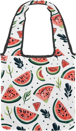 Generic Fun Slices of Watermelon Reversible Canvas Shoulder Tote - Double-Sided Print, 12oz Cotton, 27cm Drop, Fold-Flat Bag for Travel, Shopping, Street Outi