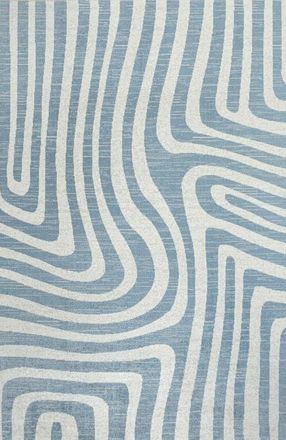 Jonathan Y Designs Maze Abstract Two-Tone Low-Pile Machine-Washable Area Rug in Blue/cream at Nordstrom, Size 3Ft 0In X 5Ft 0In