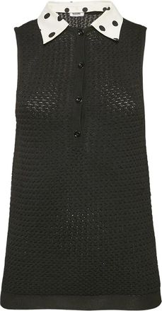 Moschino Top smanicato in maglia - Nero