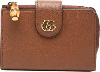 Gucci Pre-owned Gucci GG Marmont Calfskin Bamboo Bifold Wallet Ladies HJ6AX0666HF2UQAQ