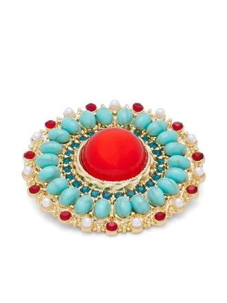 Hzmer Jewellery stone-embellished starbust brooch - women - Metal - One Size - Gold