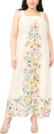 Vince Camuto Floral Print Sleeveless Maxi Dress in Antique White at Nordstrom, Size 2 X
