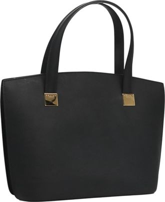 Celine Handbag Leather Navy Leather Handbag (Pre-Owned)