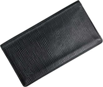 Louis Vuitton Black Noir Epi Leather Long Wallet (Bi-Fold) (Pre-Owned)