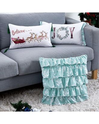 Southshore Fine Linens Set Of 3 Happy Holidays Collection Throw Pillows