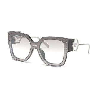 Philipp Plein Philipp Plein Sunglasses Rectangle Full Rim, Black Frame And Silver Mirror Lens Spp041Mz42X