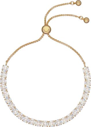 Ted Baker Melrah Icon Crystal Slider Tennis Bracelet in Gold Tone Clear Crystal at Nordstrom
