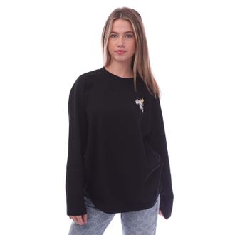 Off-white Womens Off White Flower Arrow Long Sleeve Over T-Shirt in Black Cotton - Size 8 UK