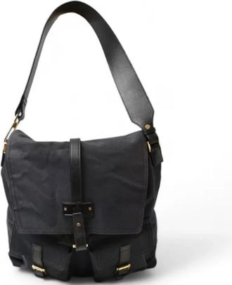 Gucci Pre-owned Cotton gucci-bags - Dames - Vintage Schoudertas - Zwart - ONE Size - Katoen - Vintage