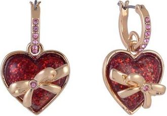 Hallmark Gold Tone Huggie Hoop Earrings with Red Glitter Heart Drop at Nordstrom
