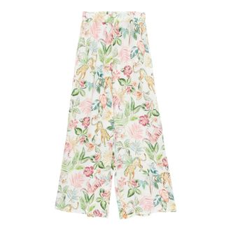120% Lino 120% Lino, Wide Trousers, female, Multicolor, Size: 2XS Drawstring Linen Trousers