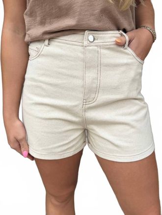 Mother Get To It High Rise Denim Short In Natural