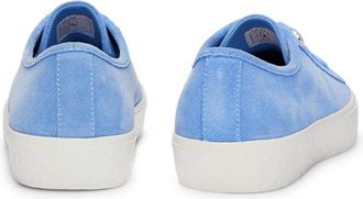HUGO BOSS Womens Low-Top Sneaker Blue Suede Rubber Sole