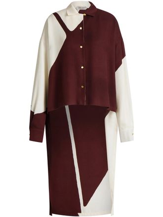 Alberta Ferretti Oversized Asymmetrical Shirt with Bold Geometric Pattern