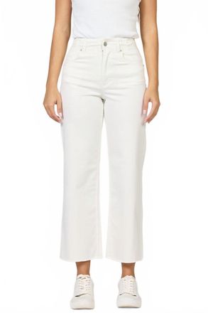 Dear John Denim Holly High Rise Fray Hem Straight Leg Jeans In White