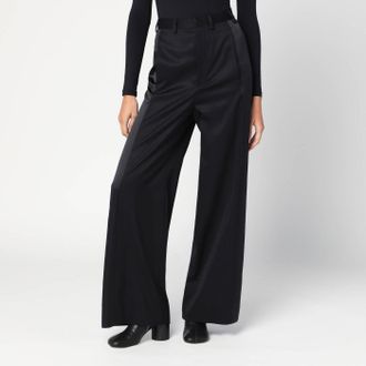 Maison Margiela Pantalone a palazzo nero in satin