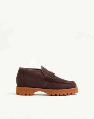 Valentino Garavani Lord Chunky Ankle Boot In Crust Leather Man TESTA DI MORO 41.5