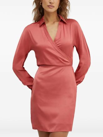 Guess Co collared gathered mini dress - Orange