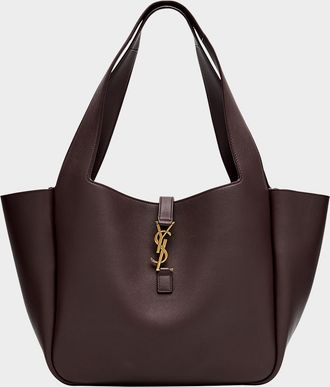 Saint Laurent Bea YSL Tote Bag in Calfskin Leather