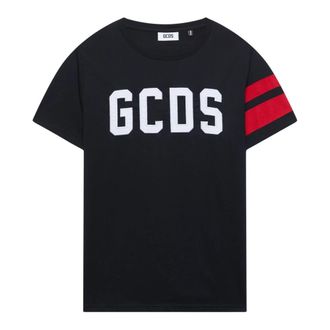 GCDS Gcds - Katoenen T-shirt met logo - Heren - Tops - Zwart - Maat: XL Katoen