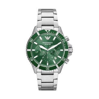 Emporio Armani Duik Chronograaf Horloge - Heren - Accessoires - Grijs - Maat: ONE Size