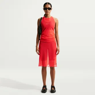 Nike Womens Nike Sportswear Slim Sheer Skirt in Red | IR1678-696