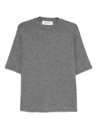 R&oacute;he short-sleeve crew-neck T-shirt - women - Merino - 36 - Grey