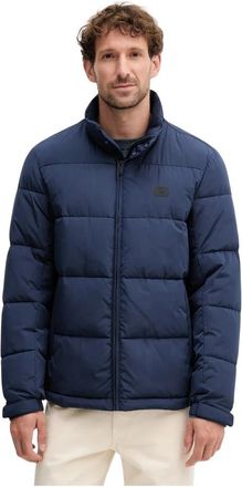 Trussardi Gewatteerd jas met logopatch - Heren - Winterjassen - Blauw - M - Leer - Jassen