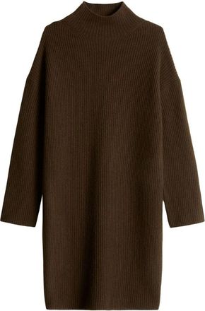 Marc O'Polo Los gebreide midi-jurk - Dames - Kleedjes - Bruin - S - Wol - Kleedjes