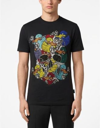 Philipp Plein Round Neck T-Shirt Gelato Monsters Men in Black at Nordstrom, Size Xxx-Large