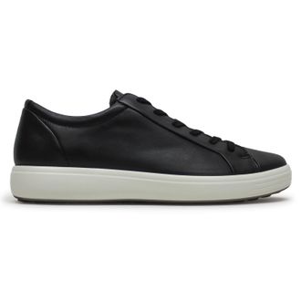 Ecco Ecco Soft 7 470364 Leather Mens Lace Up Trainers - Black - Size:UK 12-12.5