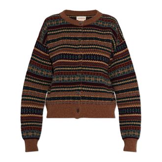&Daughter Cardigan Ada in lana Fairisle - - Knitwear - Donna - Marrone - M