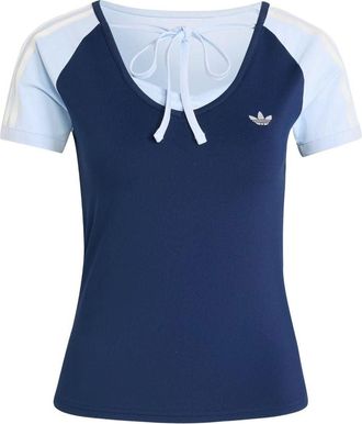 adidas (WMNS) adidas Summer Glow Vintage T-Shirt Asia Sizing Night Indigo Crystal Sky KY8129
