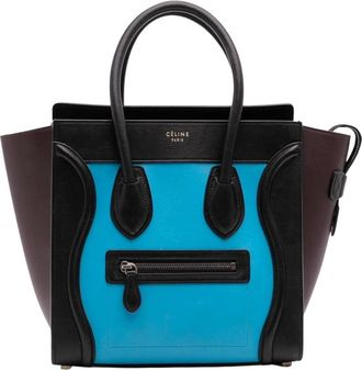 Celine Pre-owned Leather Handbag - Dames - Vintage Shopper - Blauw - ONE Size - Leer - Vintage
