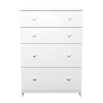 Lewis's Yarmouth 4 Drawer Deep Chest in White & White Matt - Ready Assembled - Lewiss Home | TJ Hughes