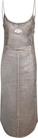 Diesel Strappy Midi Dress - Dames - Casual kleedjes - Blauw - M - Leer - Kleedjes