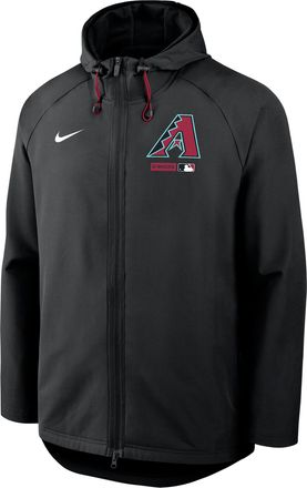 Nike Arizona Diamondbacks Authentic Collection Nike Mens Therma-FIT MLB Full-Zip Hooded Jacket in Black | 04HC090NDQS-FHP