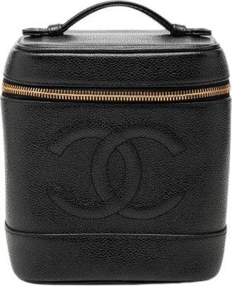 Chanel Pre-owned Caviar Vanity Handbag - Dames - Vintage Handtas - Zwart - ONE Size - Leer - Vintage
