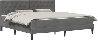 vidaXL Estructura De Cama Con Colch&oacute;n Gris Oscuro 180 X 200 Cm Vidaxl