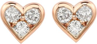 Suzy Levian White 14K White Gold 3/10 Diamond Heart Earrings