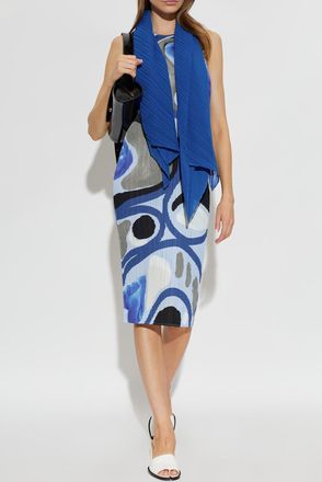 Pleats Please Issey Miyake Pleated Dress, Womens, Blue